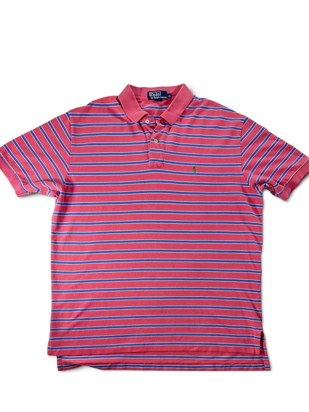 Ralph Lauren Pink and Blue Striped Polo Shirt